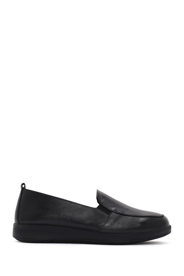 Women's Black Genuine Leather Comfort Shoes Casual Daily Shoes 25Sfd410018