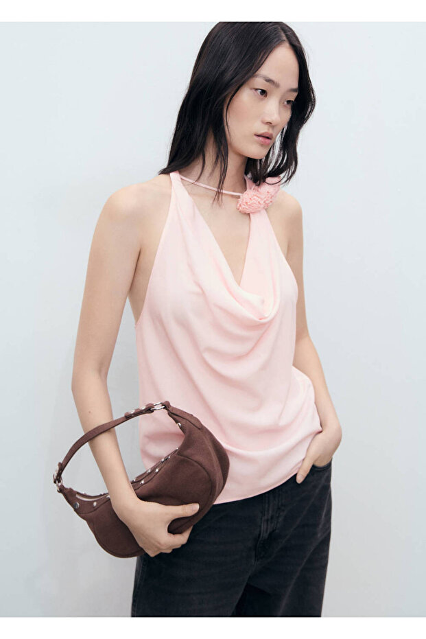 Floral Detailed Draped Blouse