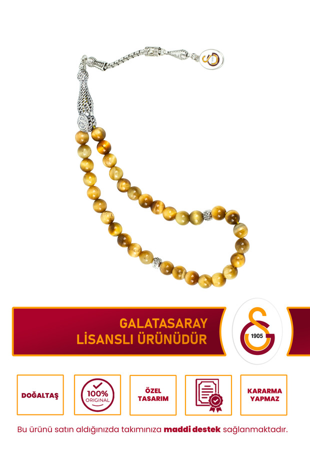 Gs Spider Eye Natural Stone Rosary (Yellow)
