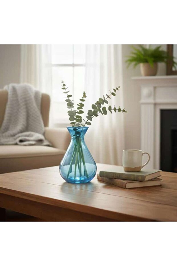 Simplicity Recycled Glass Vase 7.3x7.3x10.7cm -light Blue