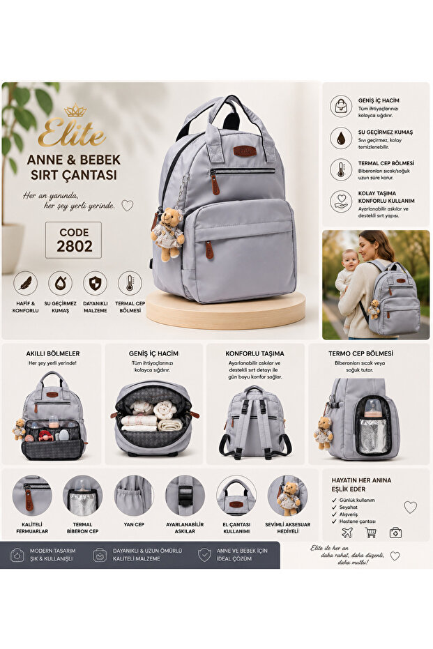 Gray Nirvana Mother Baby Care Bag