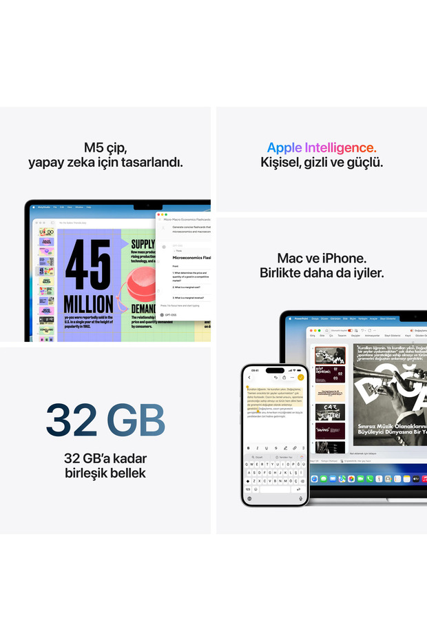 15" MacBook Air: Apple M5 chip with 10‑core CPU and 10‑core GPU, 16GB, 1TB SSD - Gece Yarısı - 8