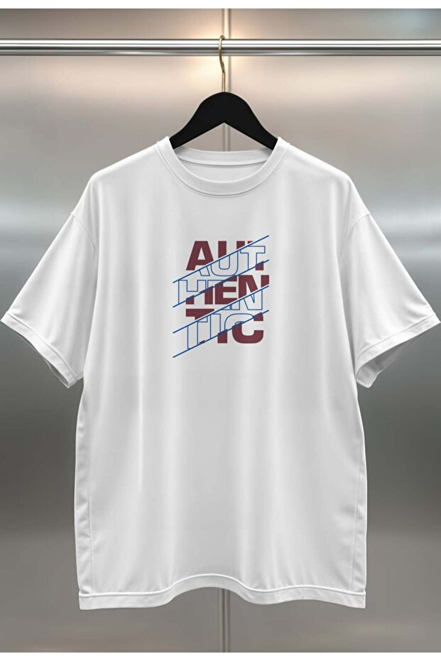 Authentic Digital Print Oversize White Unisex T-Shirt