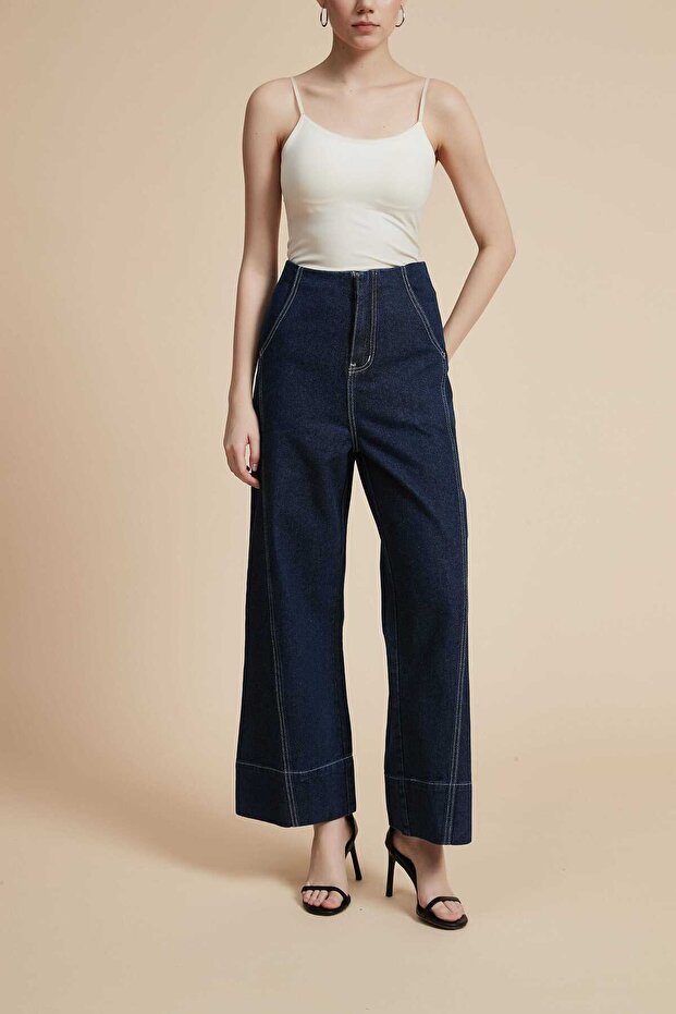 Wide-Leg Solid Pants - 2