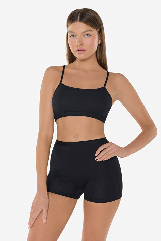 Women's Black Non-Marking Modal High Waist Boxer 108