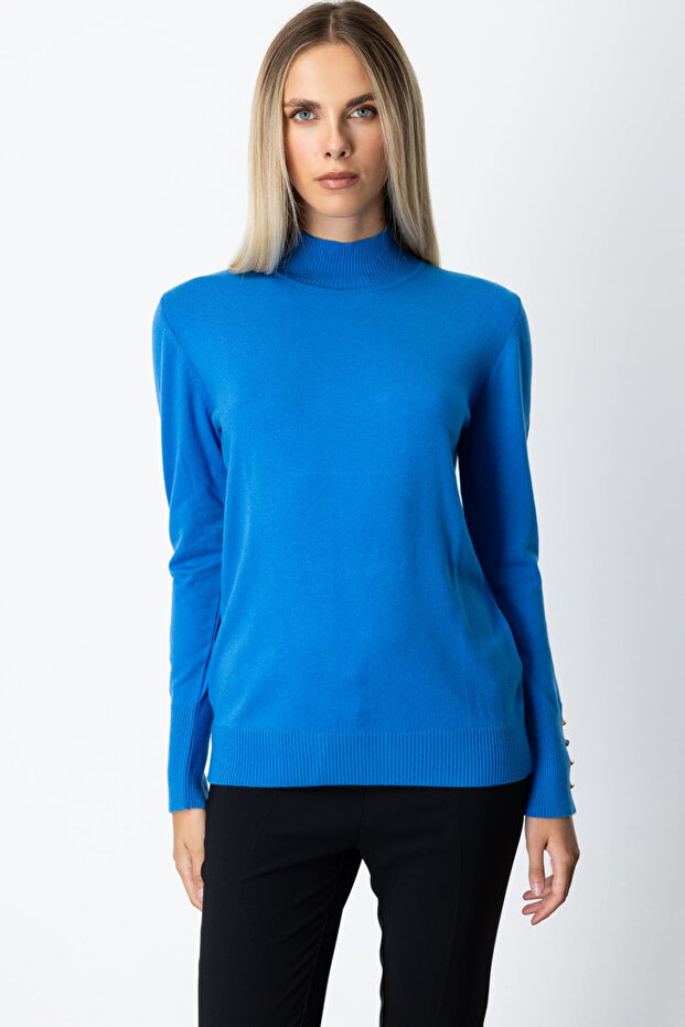 High Collar Basic Sweater - 3