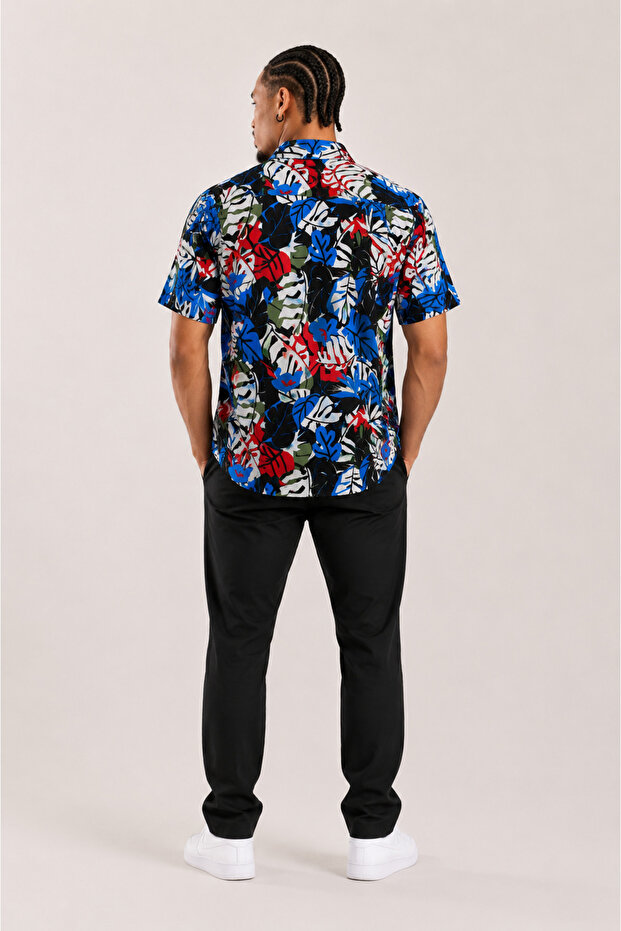Digital Patterned Men's Oversize Shirt - 2