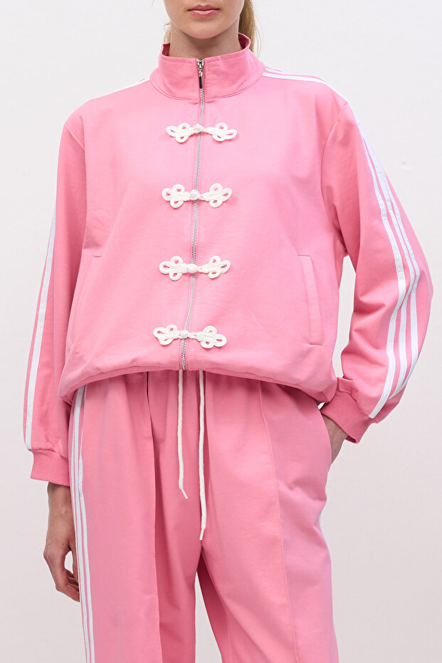 Retro Striped Tracksuit Set - 3