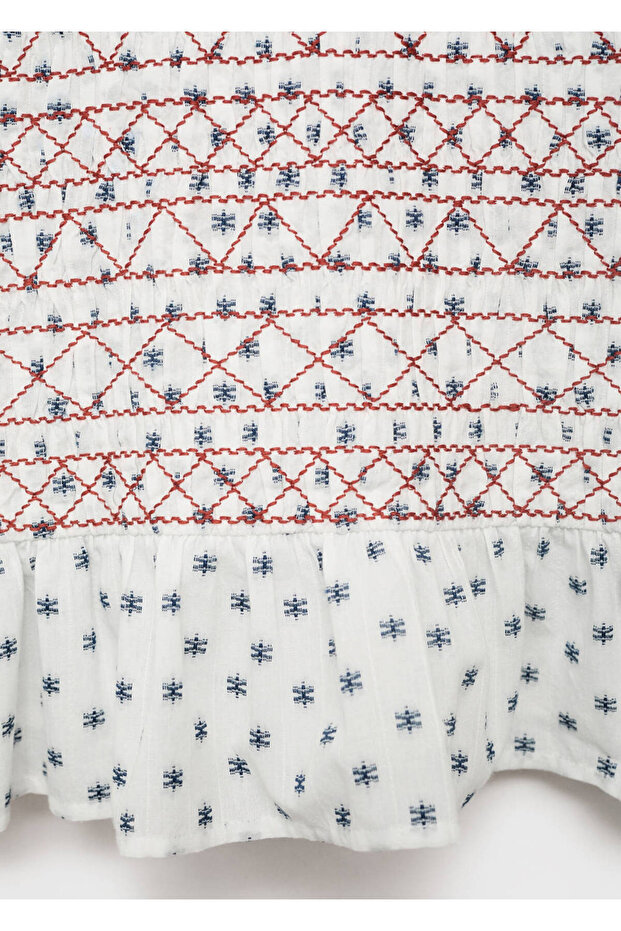 Blouse with Embroidered Pattern - 4