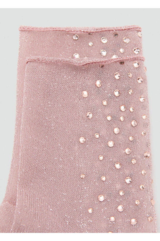 Lurex Socks with Rhinestone Details
