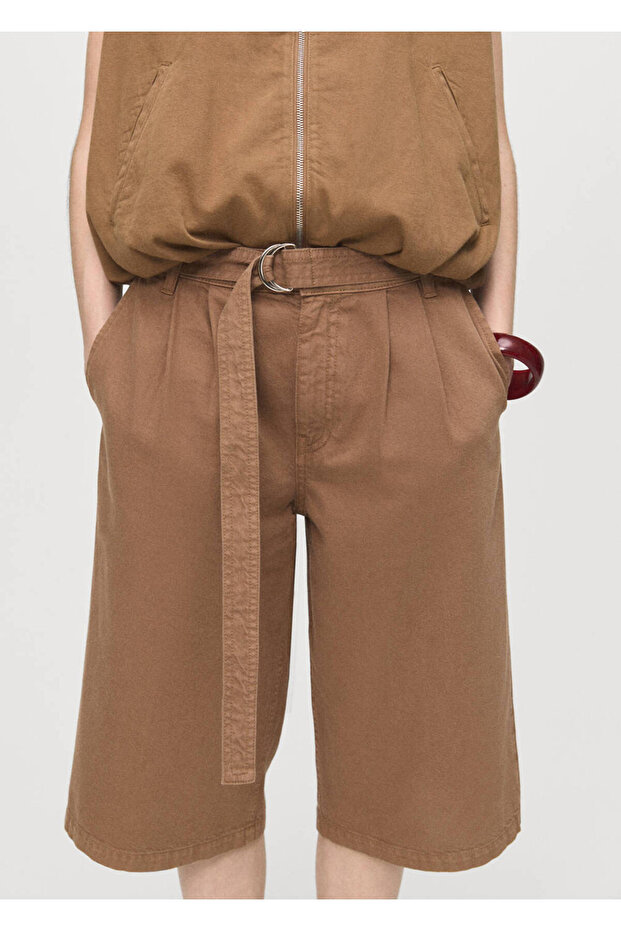 Belted Denim Bermuda Jort