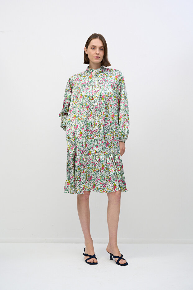 BELTED BUTTONED DRESS - 1