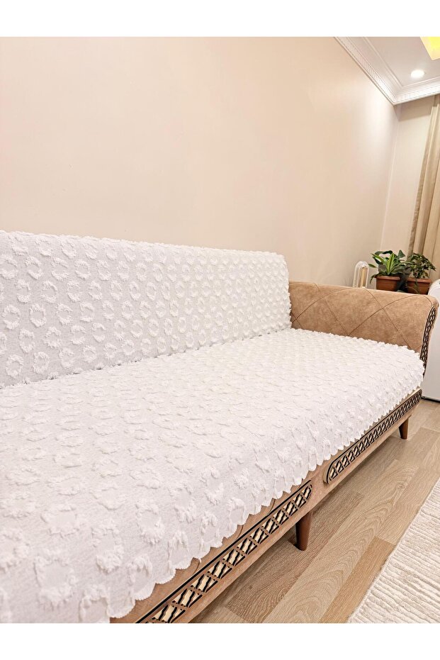 Luxury Beard Sofa Cover Non-Slip Sofa Bed Cover 170X210 Cream