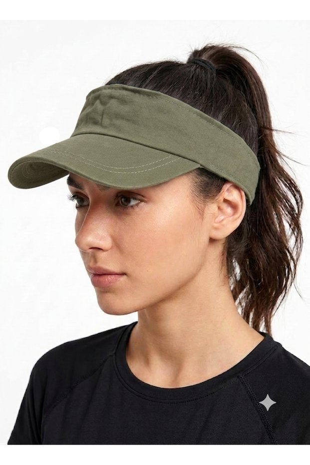 Unisex Cotton Gabardine Visor Hat - Sun Protection Sports Tennis Visor