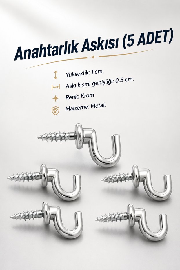 Key Hanger Safety Wall Cabinet Drawer Door Metal Key Holder Hanger with Screws (5Pcs)