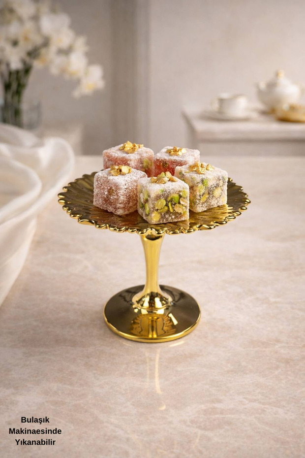 Series of Titanium-Plated Glass-Legged Presentation Trays – Stylish Serving Plate, Decorative Fruit Bowl & Dessert Container