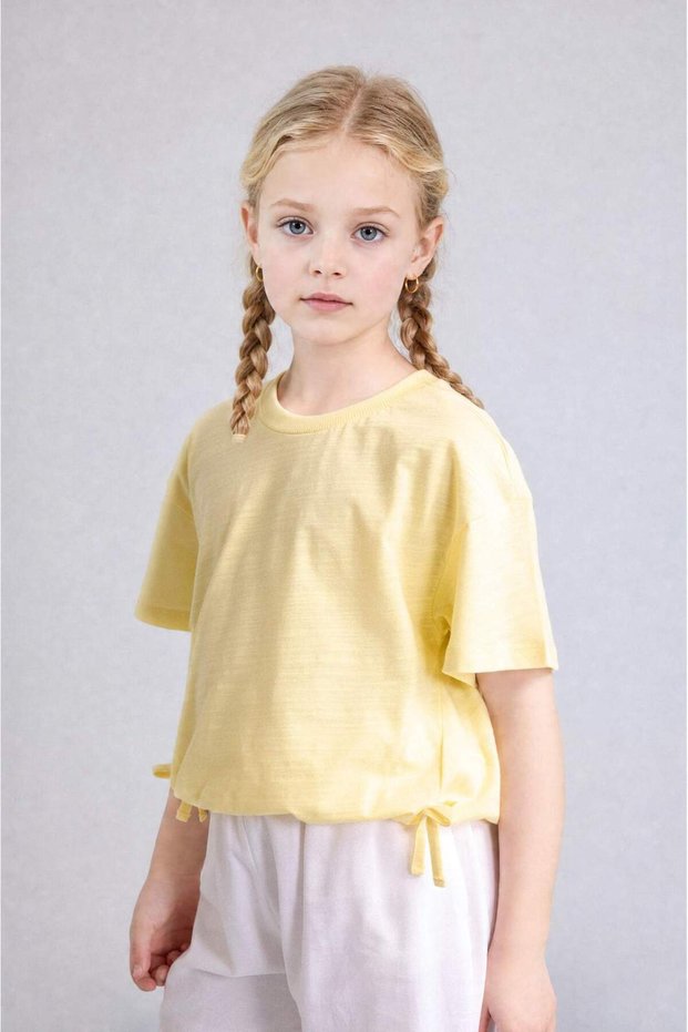 100% Cotton Relax Fit Crew Neck Combed Short Sleeve T-Shirt Girls G1143A826Sm