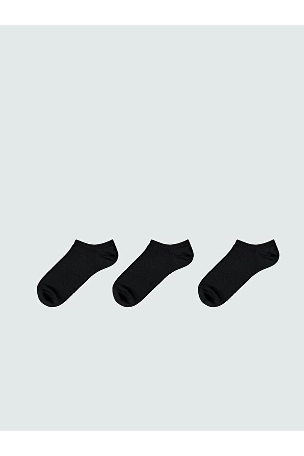 Women's Plain Booties Socks 3-Pack (S5)