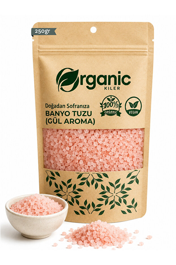 Natural Rose Flavored Bath Salt 250Gr | Foot Care Salt | Relaxing & Renewing