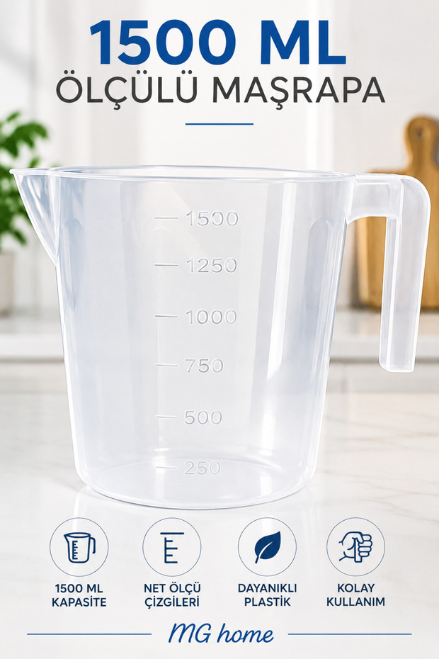 1 Transparent Mug 💧 1500 ml 💧 Plastic Water Bucket ❤️ Strappy Mashrapa Garden Camping Bathroom Kitchen 💧