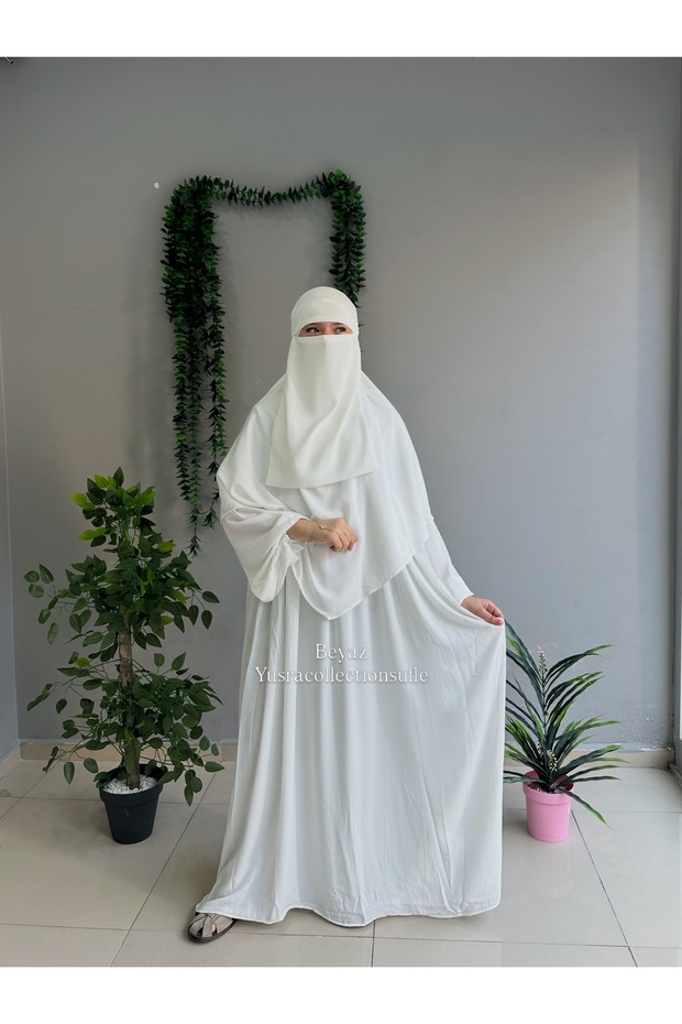 Tesettür Asel Suit Dress Souffle Veil 3-Piece