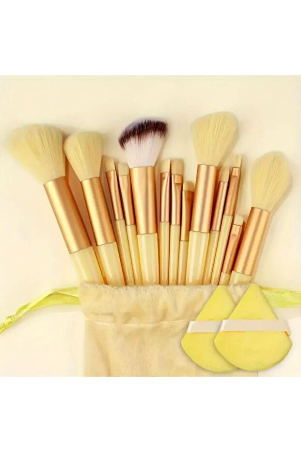 13pcs yellow pp Makeup Brush Set Soft Fluffy Professiona Cosmetic Foundation Powder Eyeshadow Kabu