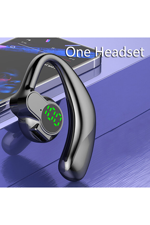 Black Wireless Bluetooth Headphones Full Open Headset Air Conduction Ear Hook Earphones Handsfree No