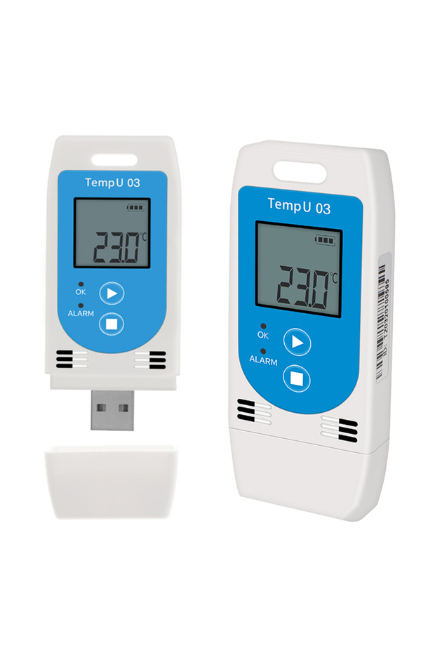 مسجل بيانات درجة الحرارة والرطوبة TempU 03 USB قابل لإعادة الاستخدام مسجل بيانات درجة الحرارة والرطوبة RH TEMP...