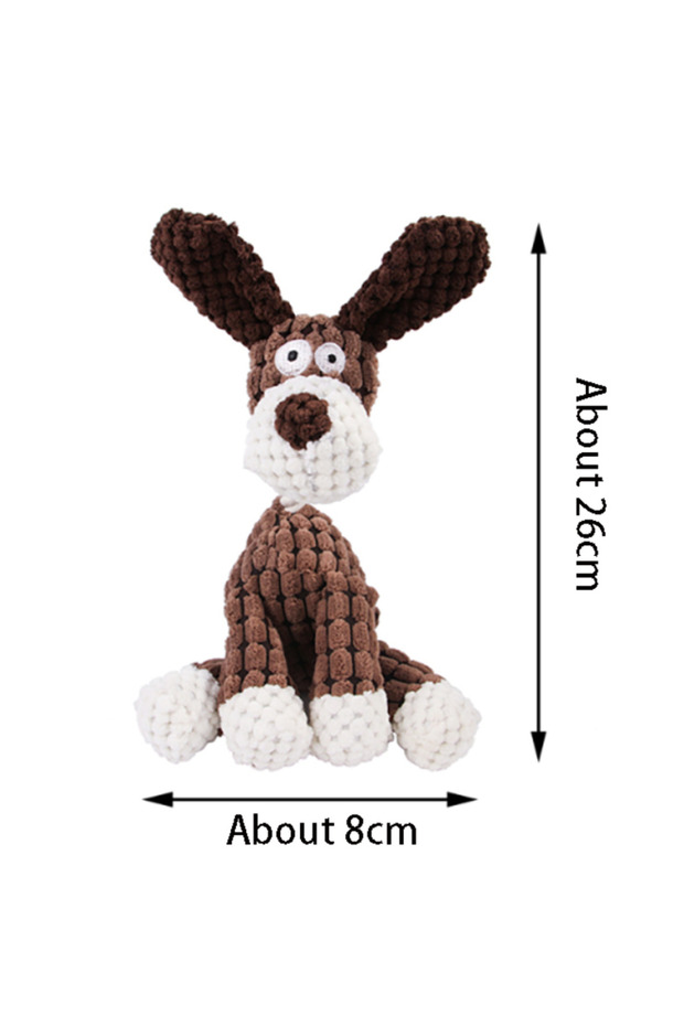 Brown Puppy Squeaker Squeaky Plush Bone Dog Toy - Fun Chew Toy for Teething Pets Molar Training Acce