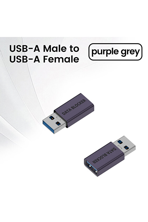 A-A رمادي اللون مانع بيانات USB مضاد للاختراق، شحن فقط، مانع مزامنة بيانات مريح، مدافع USB لـ T