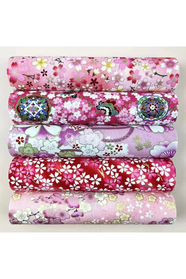 20x25CM 5pcs Pink Print 5pcs Cotton Fabric, Printed Fabric, Handmade Doll Clothes Fabric, Dress Fabr
