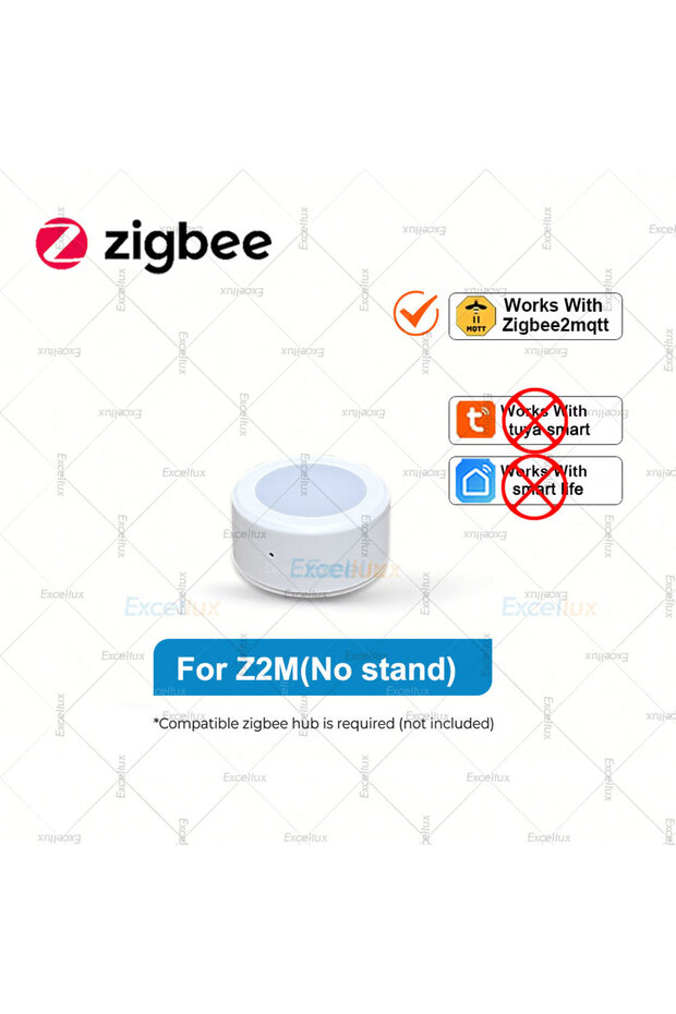 مستشعر إضاءة ذكي ZigBee 3.0 (بدون حامل) لقياس السطوع والإنارة للمنازل الذكية