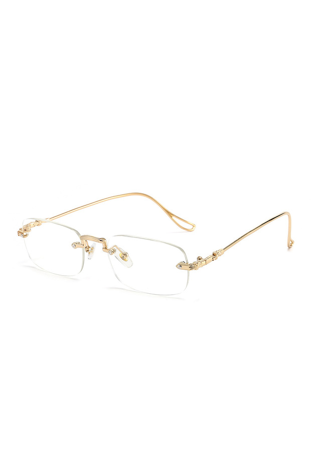 +150 Gold New High-definition Fashionable Frameless Anti-blue-light Presbyopia Glasses For The Elder
