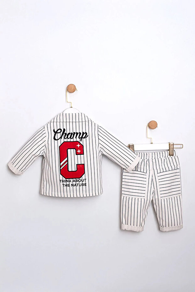9-24 Months Prince Leo Baby Boy 3-Piece Set-Ecru