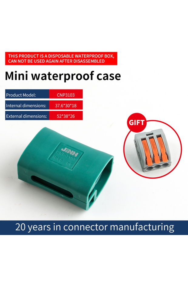 CNP3103 CMK413 JINH IP68 Mini Gel Wire Connector Junction Box Waterproof 2 3 5 Ports Outdoor Easy Un