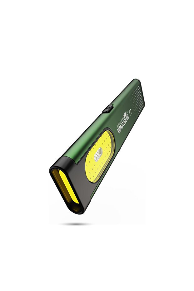 مصباح يدوي LED قابل لإعادة الشحن T7PRO من WARSUN بتركيز ثابت وضوء أخضر، مصباح عمل صغير مع مغناطيس فائق النحافة