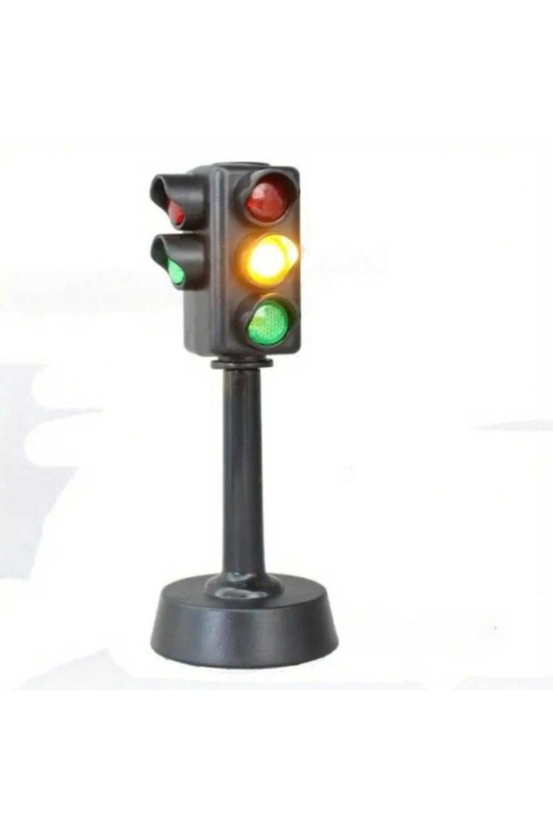 black Mini Traffic Signs Road Light Block,Children Safety Education Kids' Puzzle Traffic Light Toy,