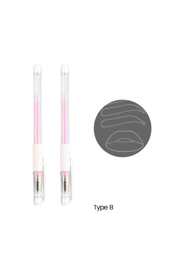 Type B 2PCS Eyebrow Marker Pen Microblading Surgical Skin Permanent Make up Supplies White Surgical