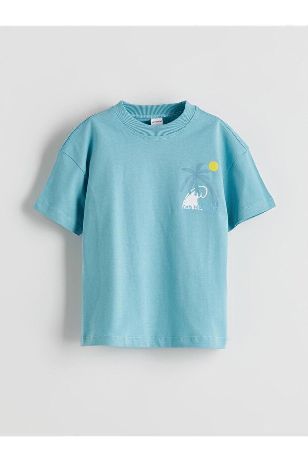 Original Oval Collar Printed Boy's T-Shirt