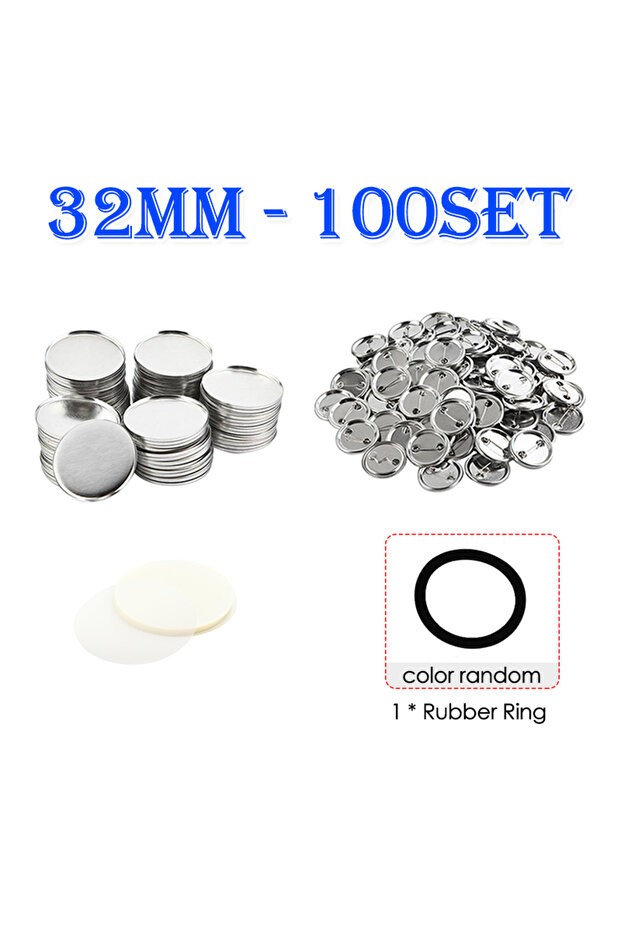 32mm 100 Set 100Sets 25/32/37/44/58MM Round Badge Pin Button Maker Machine DIY Making Badge Parts Ma