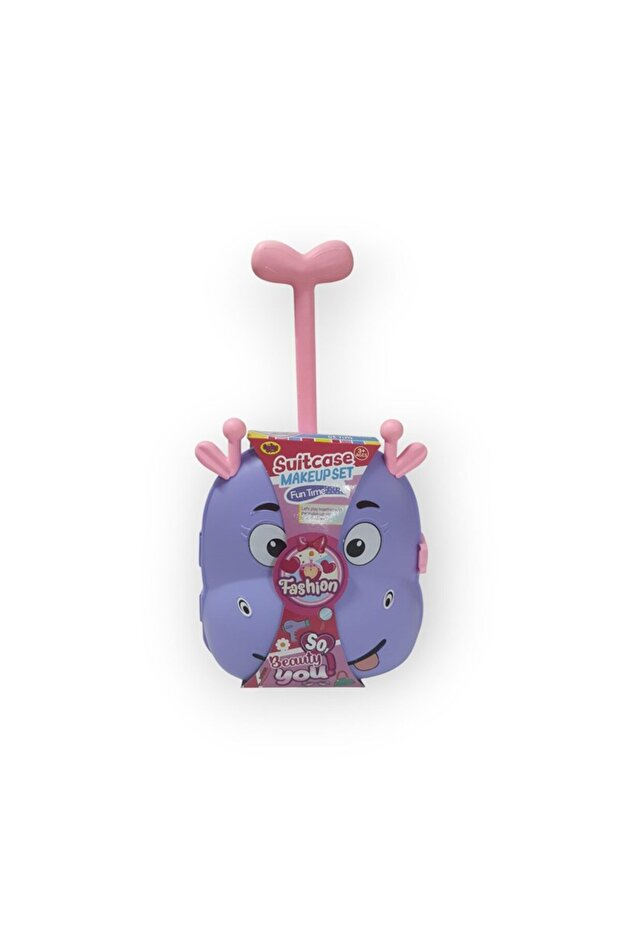 Luggage-Shaped Pink Makeup Set with Cute Design