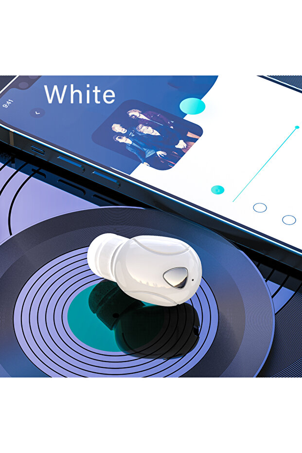 WHITE X10 Mini headset Wireless In Ear headphones Stereo High Quality Single Ear V5.2 Universal Blue