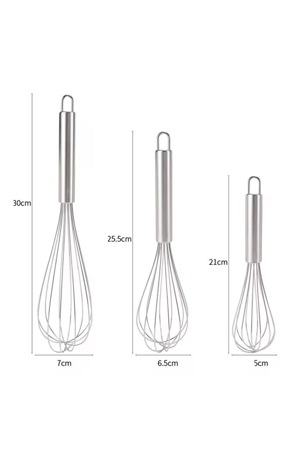 8.10.12inch LMETJMA 8" 10" 12" Egg Whisk Stainless Steel Egg Whisk Kitchen Wire Balloon Whisk Milk E