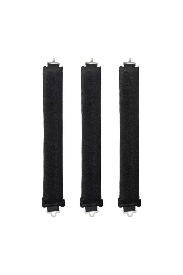 3pcs Black Heatless Hair Curling Rod Headband No Heat Soft Flexi Rollers Lazy Curls with Hook Sleepi