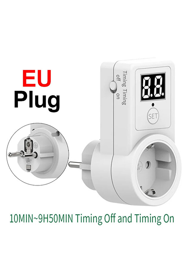 EU Smart Socket EU Plug Smart Home Outlet Socket Countdown Switch Two Digit Display Timer Time Contr
