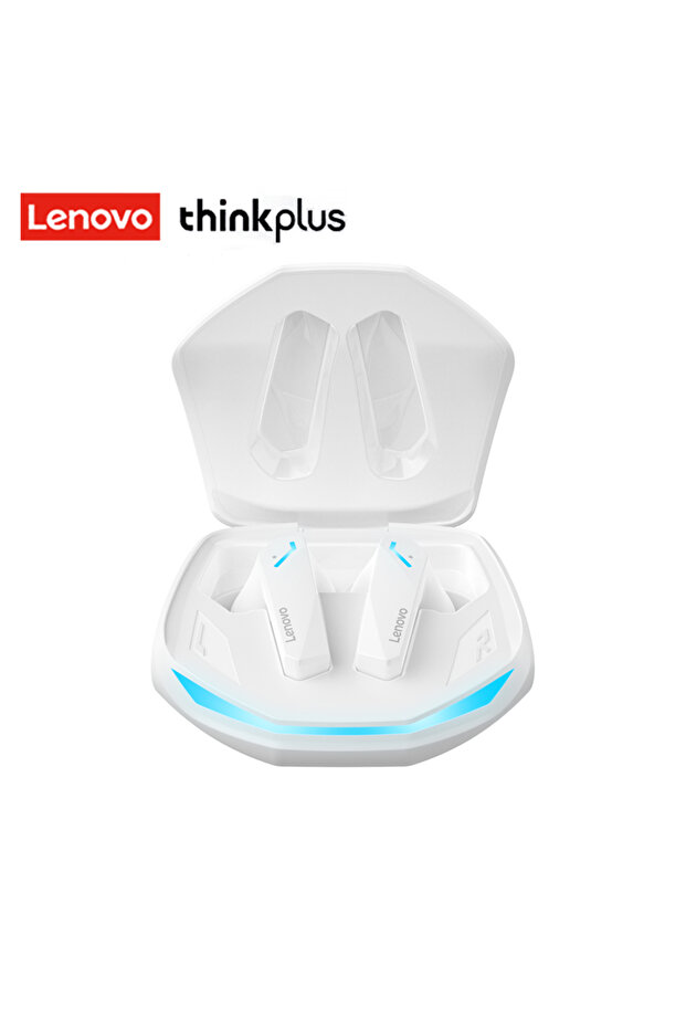 Lenovo White Lenovo GM2 Pro Headphones Wireless Bluetooth 5.3 Earphone Dual Mode HD Call with Mic Ga