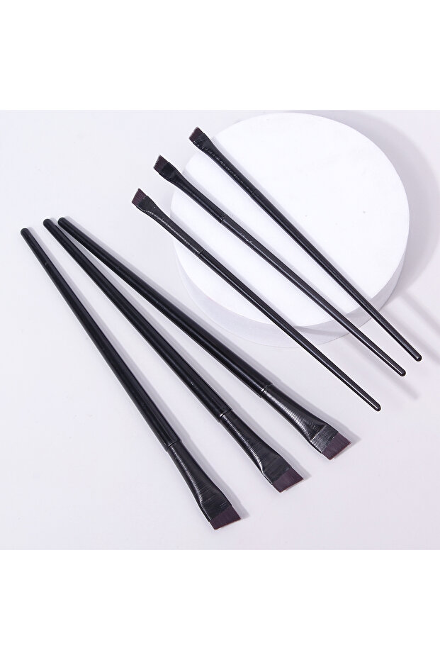 6Pcs Black 6 Pcs Popular Eye Makeup Brush High-End Ultra-Fine Thin Bevel Brush Eyeliner Brush Eyebro