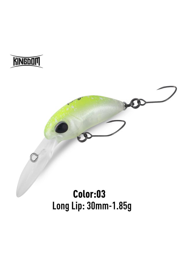 30mm 1.85g-color 03 Mini Minnow Fishing Lure 1.7g 1.85g Unique Lip Design Single Hoo
