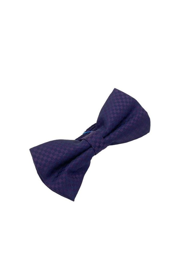 Bow Tie Patterned Plum Checked