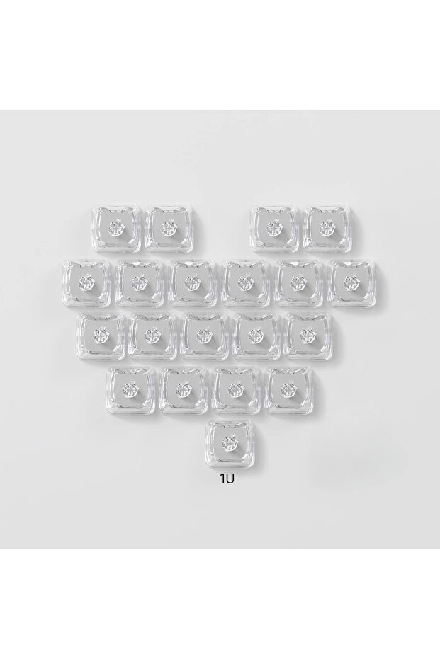 Clear 20pcs 1U Keycaps with Unique Cats Head MAO Transparent Keycap Comfort Typing PBT No Engraved K